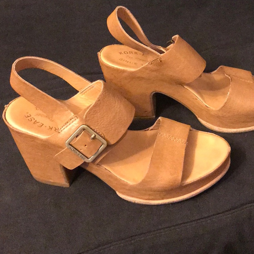 Kork Ease Leather Wedge Sandals